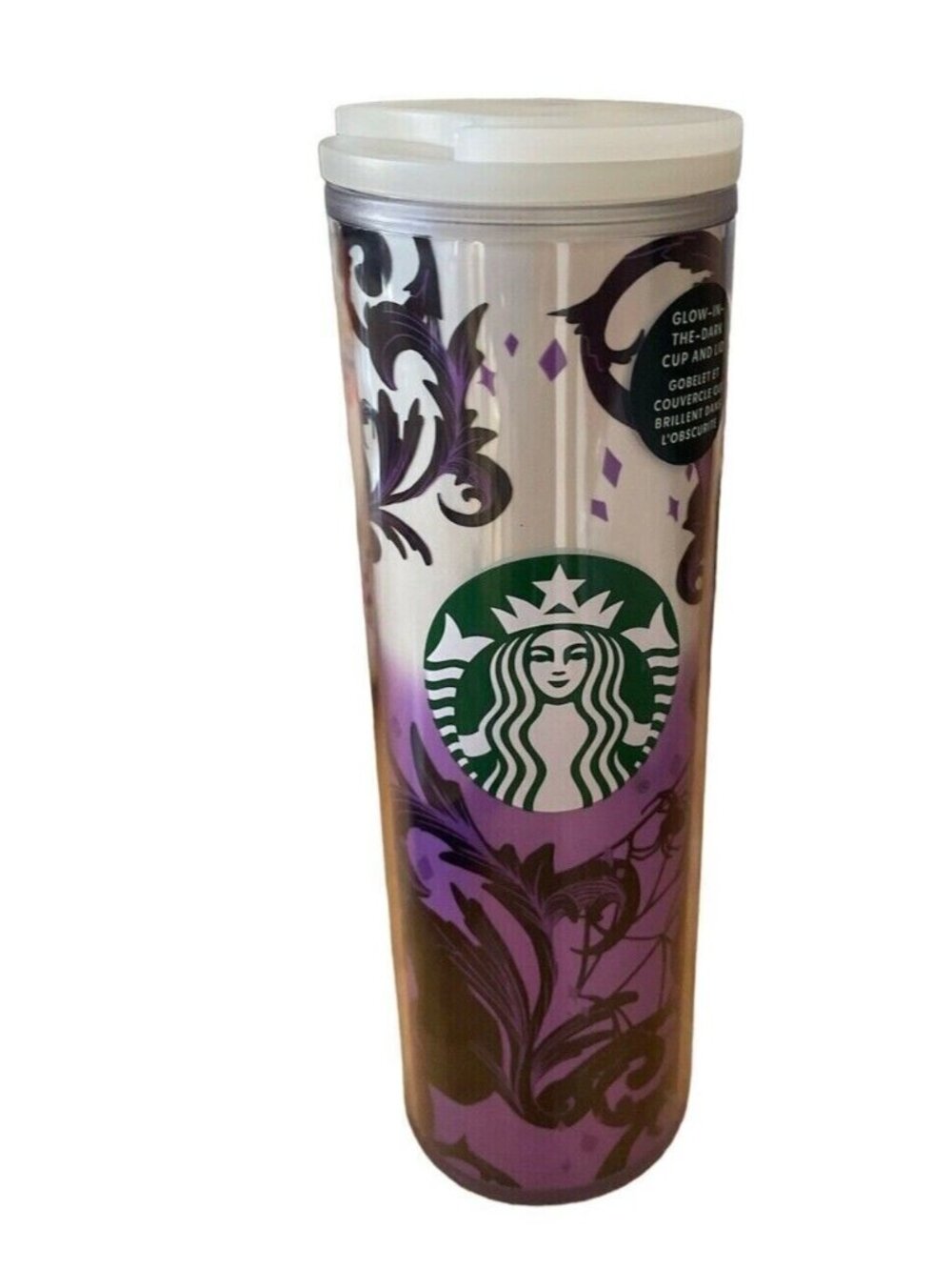 Starbucks Halloween Tumbler Glow In The Dark Purple Cat Spider Web 16OZ 2021 new